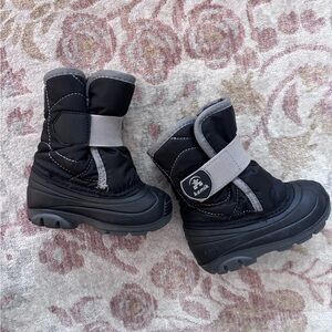 Kamik Black and Gray Kids Snow Boots